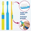 Dr.RAY Kids Toothbrush with Building Blocks and Toothbrush Covers, Extra Soft, Ages 6+ (Pack of 3, Multi-Colored)