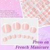 Lifextol 240pc Press on Toenails for Women Toe Press on Nails French Tip Toe Nail Press ons with Adhesive Tabs, Glue on Fake Toe Nail Tips False Acrylic Toenails Press ons Artifitial Fake Toenails-B