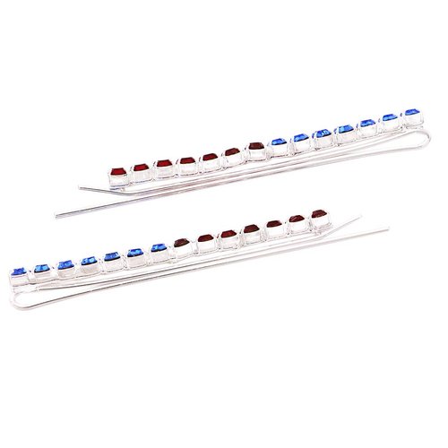 Rosemarie & Jubalee Women's Set of 2 Colorful Two-Toned Crystal Rhinestone Hair Clip Bobby Pins Hair Barrette Accessories, 2.75" (USA Blue And Red July 4th)