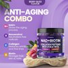 NAD+, Resveratrol, Berberine, & Biotin Anti-Aging Gummy - Hair, Skin, Nails & Joint Supplement - Collagen Peptides, Keratin, Zinc, Vitamin K2 & D3 Gummies -Regeneration- Non-GMO - Made in USA 60 Count