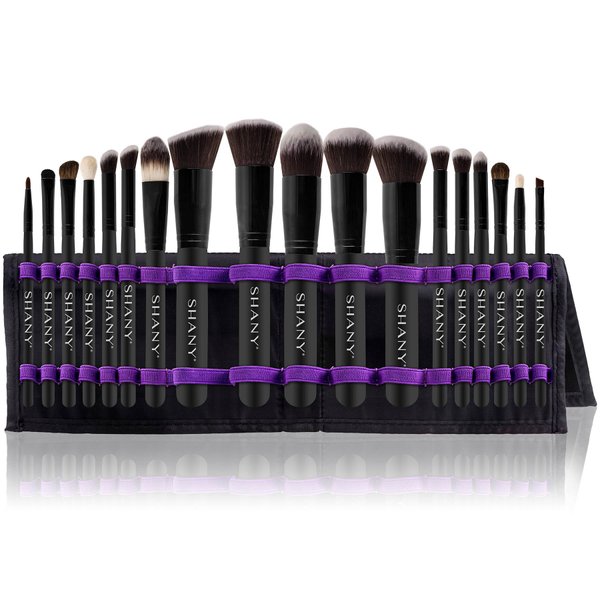 SHANY Makeup Brushes Artisan Easel Elite Cosmetics Make up Brush Set, Complete Kabuki Makeup Brush Set with Standing Convertible Makeup Brush Holder Storage - 18 pcs