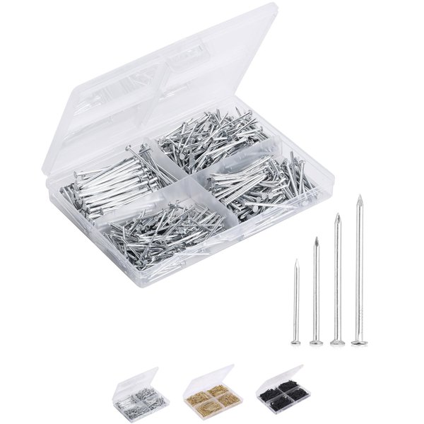 Mr. Pen- Nail Assortment Kit, 600pc, Small Nails, Nails, Nails for Hanging Pictures, Picture Hanging Nails, Finishing Nails, Hanging Nails, Picture Nails, Wall Nails for Hanging, Pin Nails