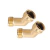 Brass Garden Hose Elbow Connector 45 Degree Hose Elbow Fitting Quick Swivel Connect 3/4" Garden Hose Thread 2pcs with Extra 6 Pressure Washer