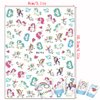 Cartoon Nail Art Stickers, Cute Animal 3D Self-Adhesive Decals Design, Unicorn Bear Dog Cat Flowers Chicken Rabbit Heart Baby Nail Decoration for Women Girls Manicure Charms Acrylic Supplies(8 Sheets)