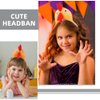 WRITWAA 3Pcs Chicken Hair Hoop, Easter Headbands Cartoon Rooster Hair Bands for Halloween Decorations, Animals Ears Headdress Cute Headbands for Cosplay Party
