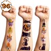 96 PCS Black Cat Temporary Tattoos Theme Birthday Party Supplies Decorations Favors Decor Cute Halloween Magic Cats Pet Tattoo Stickers Gifts for Games Kids Girls Boys Classroom School Prizes Carnival