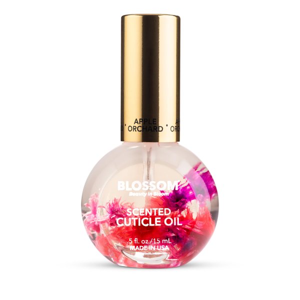 Blossom Hydrating, Moisturizing, Strengthening, Scented Cuticle Oil, Infused with Real Flowers, Made in USA, 0.5 fl. oz, Apple