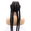 variouswig Black 4 Twist Lace Front Braid Wig Nature Looking Lace Front Wigs Afro American Synthetic Braided Wig with Baby Hair for Fashion Black Women Real Lace Wig 30 Inch