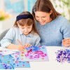JHGCVX 4 Pcs Pom Pom Crafts Art Kits,Mermaid Crafts Pom Pom Painting for Girls Ages 4-7,Toddler DIY Toys Crafts Kits for Creating Imaginative Birthday Gifts