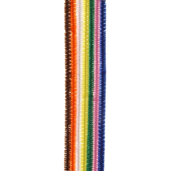 CRAFT DESINGER 10166-11 Chenille Stems AST Colors 6Mmx12In 100Pc Bx, Assorted