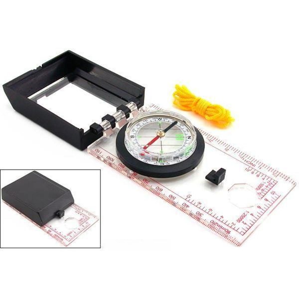 SE Map Compass Mirror Ruler Camping Hunting Engineer Tool