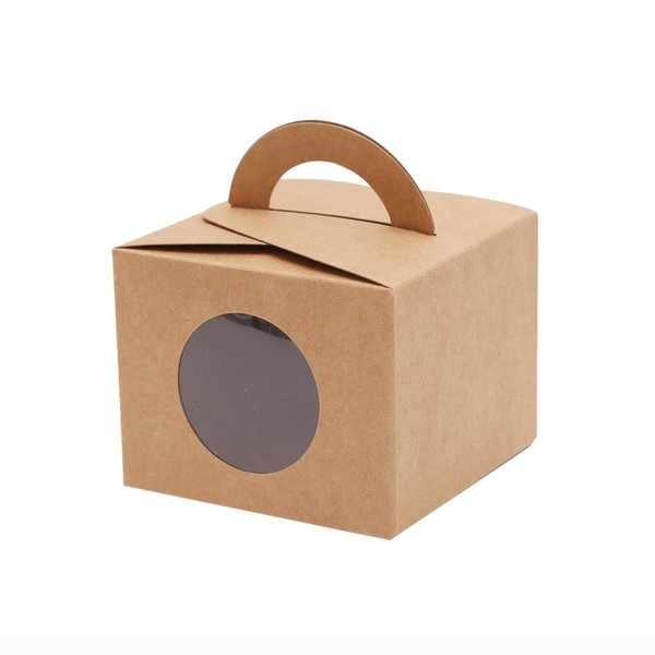 ezek Colored Gift Boxes With Window and Handle, Picnic Wedding Birthday Valentine Party, packs of 12
