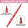 FOCALLURE NOT YOUR Sweetheart Lip Liner, Duo-head Lip Liner Pencil with Brush, Ultra Fine Lip Pencil, Smooth, Define, Shape & Fill Lips, 03 JUICY BITE