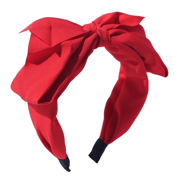 Bow HeadBands for Women Girls Big Bow Decor Hair Hoop ,Drnytunk Women Headbands Knotted Turban Headbands Top Knot Hair Band Bows Hair Accessories,Red