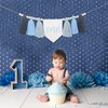 Tassels High Chair Banner For 1st Birthday，First Birthday Party Decorations，Baby Boy 1st Birthday Banner，Cake Smash Backdrop Banner，Rustic Theme 1st Birthday Decorations (Blue)