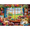 Flower Garden Puzzle for Adults 1000 Pieces, PICKFORU Nature Puzzle Features Flowers Teacups, Quilt, Dog Cat Puzzle, Spring Plant Floral Puzzle Challenging