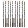 Sabre Tools 10-Pack 1/4 Inch x 6 Inch SDS Plus Rotary Hammer Drill Bits, Carbide Tipped for Brick, Stone and Concrete (1/4” x 4" x 6")