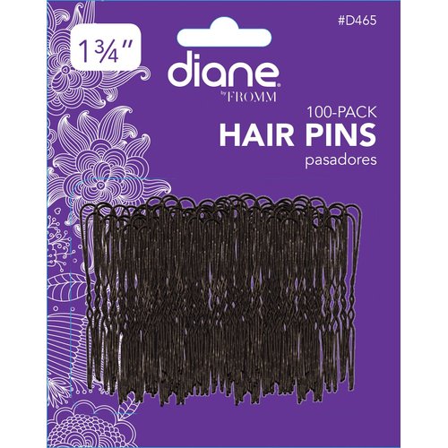 Diane 1.75" Hair Pins, Black, 100 Pins per Card