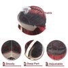 Ebingoo + Wig Cap 26 Inch Burgundy Lace Front Wigs with Dark Roots Wine Red Lace Front Wig With Baby Hair Ombre Red Lace Front Wigs Long Body Wavy Synthetic Hair for Women Daily Wear Party