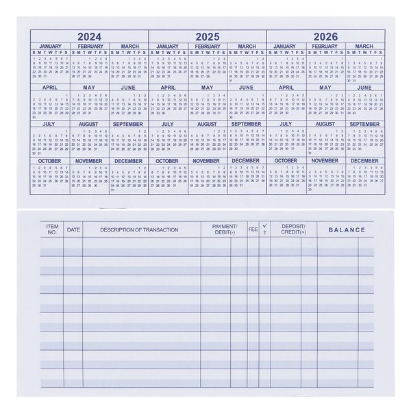 20 Pack Checkbook Register, Check Registers for Personal, Blank Ledger Transaction Registers for Personal or Business Bank, Check Register Book for Checking and Saving Account, Deposit and Credit Card