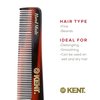 Kent Handmade Fine Toothed Pocket Hair Comb with Thumb Grip