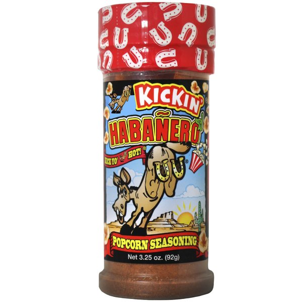 Kickin' Habanero Popcorn Seasoning - Great for Gourmet Popcorn or Chicken Wings and Meat- Perfect Stocking Stuffers or Christmas Gifts - Try if you Dare!