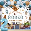 Sursurprise Western 2nd Birthday Party Decorations, This Ain’t My First Rodeo Backdrop Cowboy Balloon Garland Arch Kit for Boys Mexican Two Birthday Party Supplies