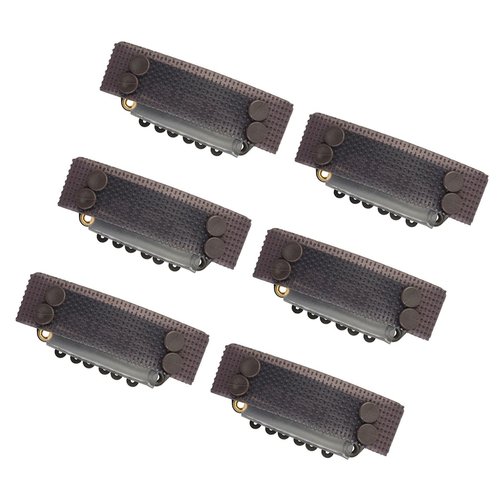 6 Pcs Stickable Wigs Clips U-Shape Snap Clips 28mm 6-Teeth Hair Extensions Clips with Rubber for Hair Extensions (Dark Brown)