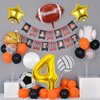 9 Pieces Sports Balloons, Football, Basketball, Baseball, Volleyball, Golf and Soccer Foil Balloon, Sports Birthday Number Mylar Foil Balloon, Sport Theme Birthday Party Supplies Decorations (4th)
