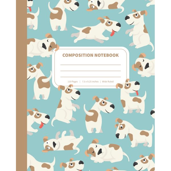 Dog Composition Notebook: Wide Ruled Lined | Cute Dog Pattern Journal