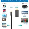 Tek Styz USB-C to (DP) DisplayPort 8K Kit Compatible with Asus ProArt Display PA328CGV goes from USB-C/PD/Thunderbolt 3/4 to Full 8k/60Hz & 4k/120Hz with Slim 6 Foot Lossless Digital IC Cable! (DP)