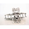 Silver metal flower blue crystal hair claw clip bridal clip medium/fine hair