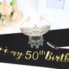 Happy 50th Birthday Decorations for Women with 50th Birthday Sash for Women & 50th Birthday Crown, Best Gifts 50th Birthday Gifts for Her 50th Birthday Gifts for Women 50th Birthday Party Decorations