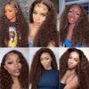 Brown Human Hair Bundles Color #4 Water Wave Bundles Mixed Length 3 Bundles 18 20 22 Inch Grade 8A Brazilian Virgin Human Hair Extensions Double Weft Chocolate Brown Human Hair Weave