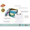 Polite Society Recipe Cards and Box Set - 24 4x6 Recipe Cards - Durable Tin Box - Sky Blue Floral Print with Gold Finish - Keep Recipes Protected and Organized