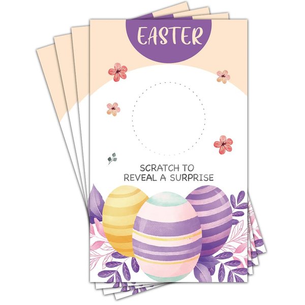 Haizct 50 Pack Easter Scratch Off Game for Adult Party Events, Easter Game Card, Easter Lucky Cards, Easter Party Game, Family Gatherings, Business Events, Kids Groups (Eastr)
