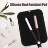 Portable Silicone Heat Resistant Mat for Hair Styling Tools: Curling Iron, Flat Iron, Straightener - Professional Hot Pad for Home, Salon, Travel