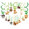 Kristin Paradise 30Ct Woodland Animals Hanging Swirl Decorations, Forest Friends Birthday Party Supplies for Boy Girl Kids, Woodland Creatures Baby Shower Theme Decor, 1st First Bday Favors