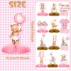 Demissle 12 Pcs Bear Baby Shower Party Honeycomb Centerpieces Table Decorations Pink Bear Balloon Centerpieces for Tables Bear Paper Cutouts for Baby Shower Kids Birthday Party Supplies