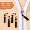 OIIKI 18PCS Luggage Zipper Pull, Zipper Tab Replacement, Alloy Zipper Pulls Extenders, Detachable Zipper Pull Extension for Clothing, Luggage, Backpacks -Black