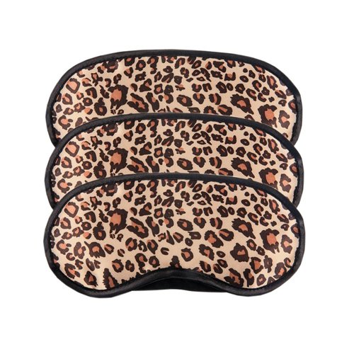 3 Pack Sleep Mask, Leopard Eye Masks Shade Cover for Sleeping, Shift Work, Naps, Travel Pouch Night Blindfold Airplane Relaxing Eyeshade Cover with Nose Pad for Men Women