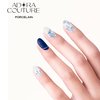 ADORA COUTURE Semi Cured Gel Nail Strips Kit | 30pcs Uv Gel Nail Stickers with Uv Light | Blue White Glaze Uv Nail Stickers | Gel Stickers for Nails Uv Light (Porcelain)