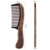 Onedor Handmade 100% Natural Chacate Preto Wood Hair Combs - Anti-Static Sandalwood Scent Natural Hair Detangler Wooden Comb (Wide Tooth)