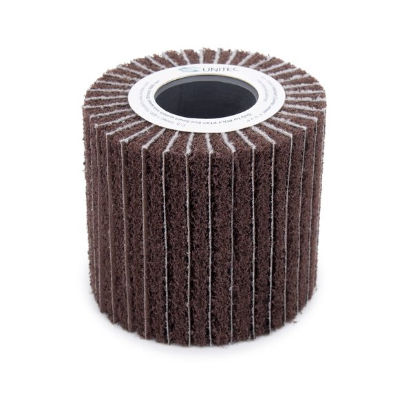 C.S. Unitec | PTX Interleaf Combi Wheel | 80 Grit Metal & Wood Buffer Polisher Machine Attachment for Grinder Tool | 4" Diameter x 4-1/8" Wide (47312)