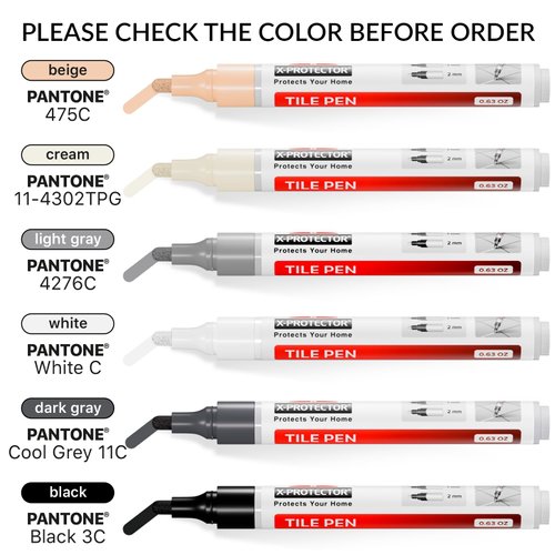 X-Protector Water Based Grout Marker - 2 PCS with 8 Tips, Cream