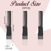 Lift Teasing Combs with Metal Prong, 3 Pack Black Salon Teasing Back Combs Hair Styling Comb Lifting Fluffing Comb with Metal Pick Hair Picks for Women