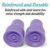 Steel-Reinforced 7/8" Crutch Tips - 1 Pair (Purple)
