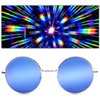 GloFX Diffraction Glasses | Hippie Style Metal Frames with Blue Mirror Lens | 3D Prism Rainbow Effect | Great Edm, Concert, Party, Music Festival and Rave Accessory