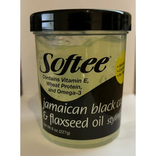 Softee jamaican black castor & flaxseed oil styling gel 8 ounce, Green, 8 Ounce