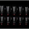 Vodisa Clear Nail Tips 500pcs Acrylic Fake Nails with Storage Case 10 Sizes Long False Nail for Lady Nail Salons and Home DIY Nail Art (French Coffin Nails)